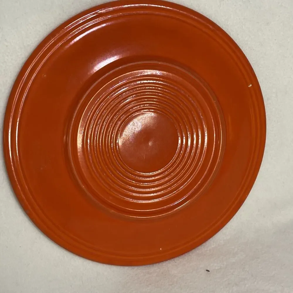 Vintage Fiestaware Orange Plate Fiesta ￼9.25” Glaze Flaw. See Description